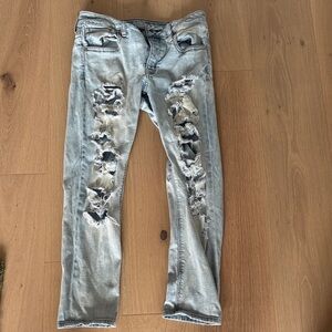 American Eagle Outfitters Light Blue Ripped Jeans
